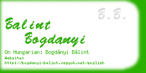 balint bogdanyi business card