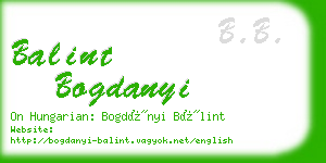 balint bogdanyi business card